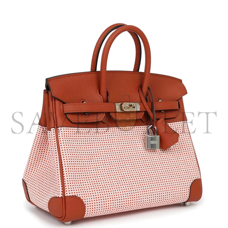 H**me5 master birkin 25 swift and canvas brique palladium hardware (25*18*13cm)